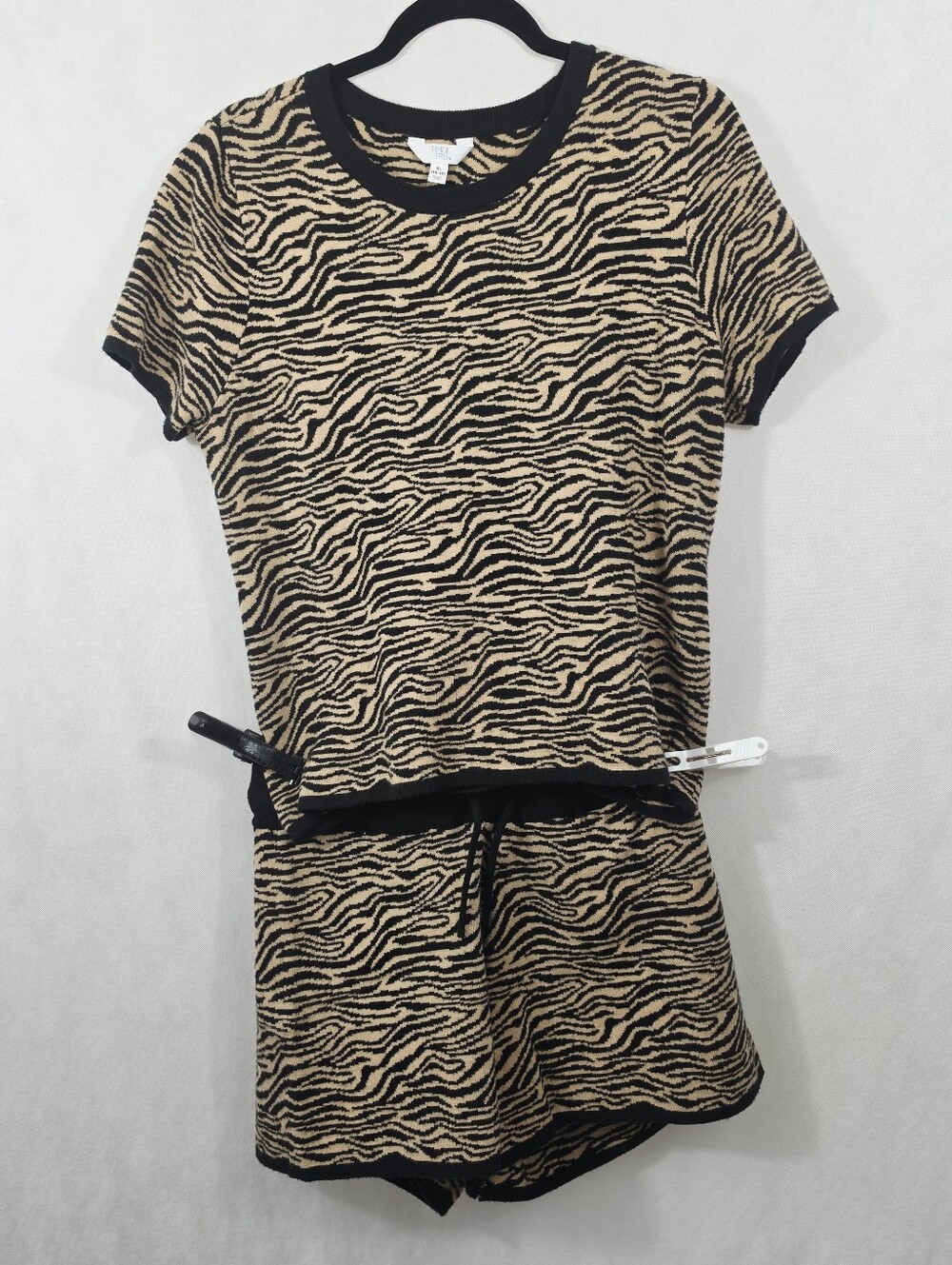 Time and Tru Zebra Print Athleisure Short Set